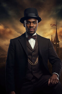 Distinguished Gentleman with Top Hat. Generative AI