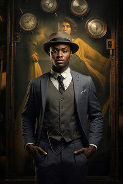 Distinguished Gentleman with Top Hat. Generative AI