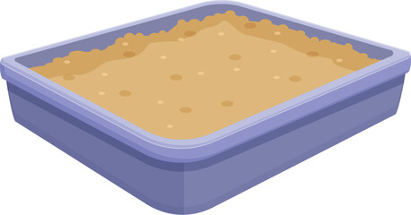 Tray toilet icon cartoon vector. Clean filter toilet. Animal clean house