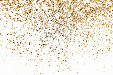golden  glitter isolated on white background