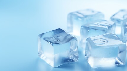 Obraz premium Ice cubes isolated on white background.