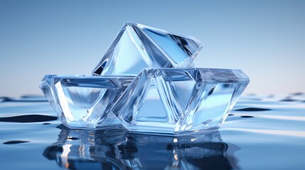 Ice cubes isolated on white background.