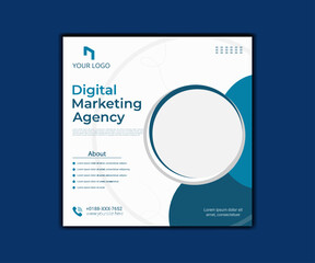creative marketing agency corporate business square social media post banner 