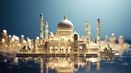 Obraz premium The mosque is a beautiful and ornate structure, with a large dome and minarets. 