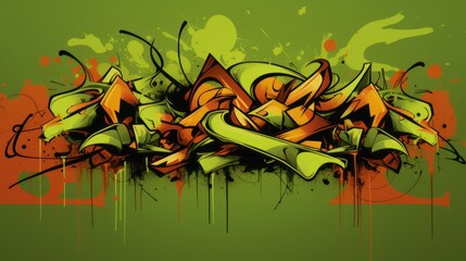 background graffiti style on green background
