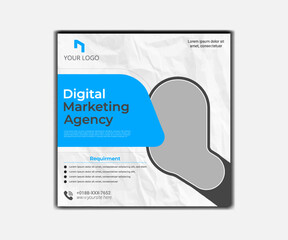 creative marketing agency corporate business square social media post banner 