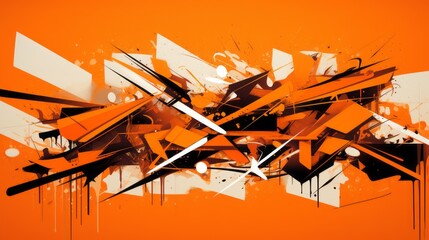 background of graffiti style on tangerine background