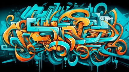 background of graffiti style on turquoise background