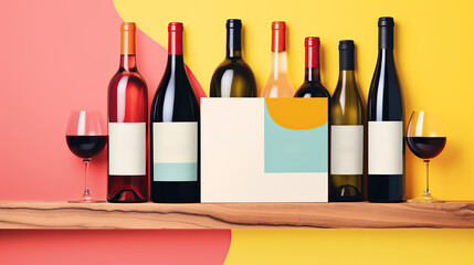 A vibrant colorful wine flyer design.