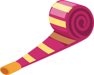 Striped party blower icon cartoon vector. Holiday hat. Decoration colorful