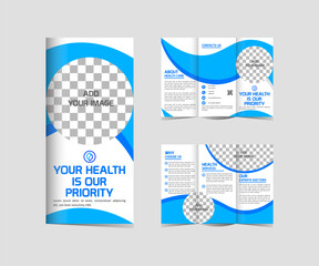 Medical Tri-Fold Brochure Template Design editable and resizable