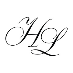 HL Calligraphy Monogram Initial Letters Logo