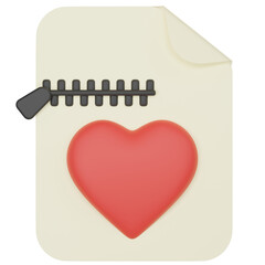zip file with heart 3d icon