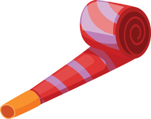 Festivity party blower icon cartoon vector. Holiday fun. Paper roll
