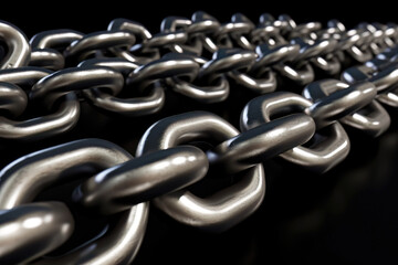 Chain links made of metal