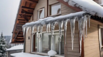 icicles on a house roof