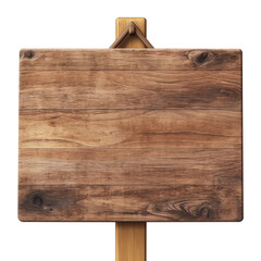 Blank empty wooden sign on transparent background Generative AI 