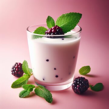 yogurt with berries and mint
