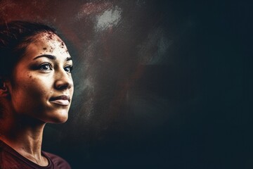 Justice Guardian: Close-Up of a Female Police Enforcer, Ideal for Ad Campaigns or Promotions, Offering Well-Allocated Space for Strategic Text or Graphics