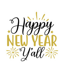 New Year 2024 text design for T-shirts and apparel on plain white transparent isolated background for shirt, hoodie, sweatshirt, card, tag, mug, icon, logo or badge