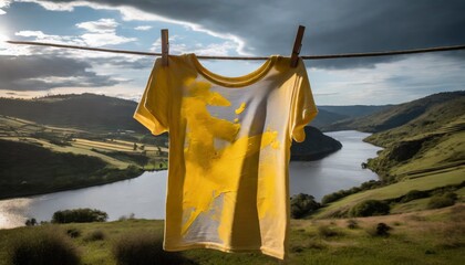 painted shirt on a clothesline
