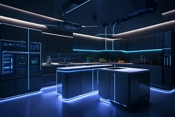 modern kitchen interior generated by AI technology