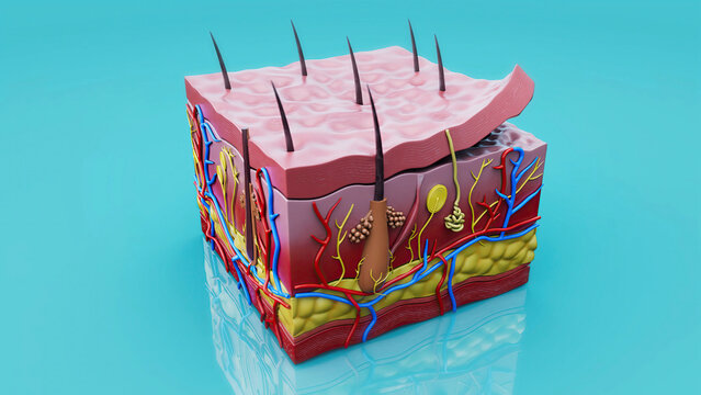 Abstract illustration of the skin layers