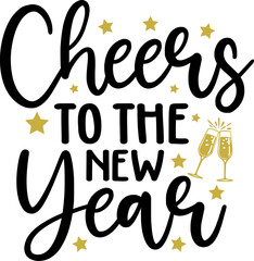 New Year 2024 text design for T-shirts and apparel on plain white transparent isolated background for shirt, hoodie, sweatshirt, card, tag, mug, icon, logo or badge