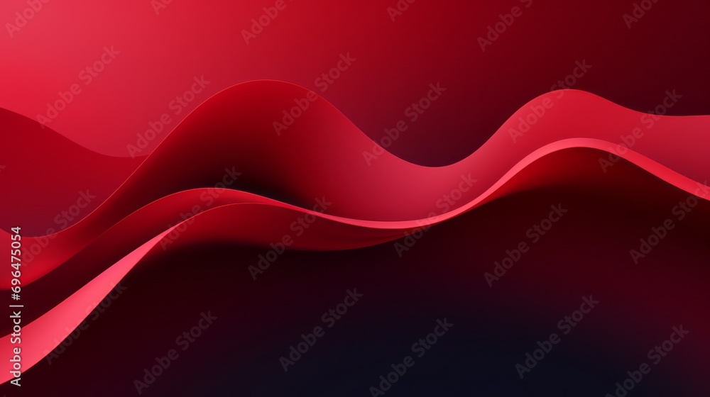 Poster japanese wave colorated illustration on ruby background with space for your text