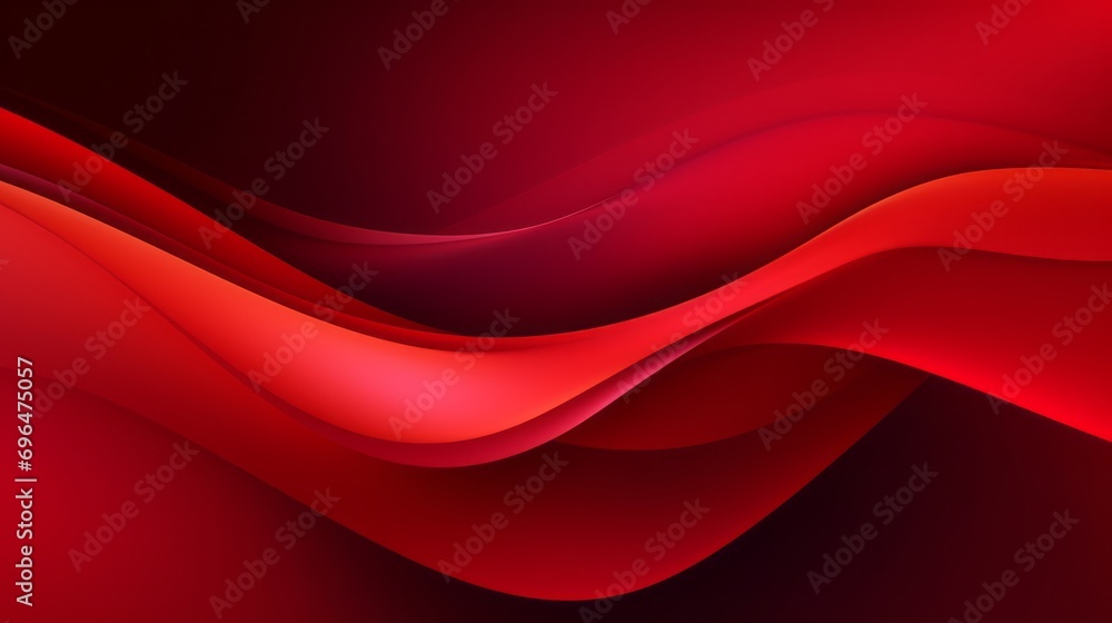 Poster japanese wave colorated illustration on ruby background with space for your text