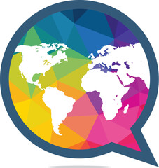 Global chat logo template design. Planet Consult logo design.