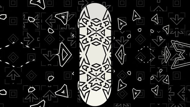 Abstract background with black and white stripes. Seamlessly looping video. Black pattern. 4K animated video
