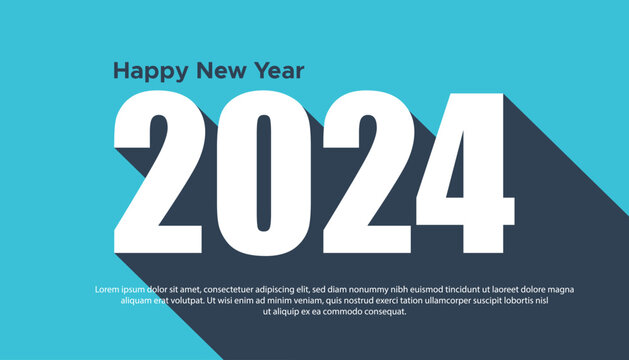 Happy new year 2024 celebration concept for greeting card banner