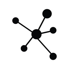 Central Node vector icon, network connection vector  illustration design of Central Node icon on a white background.
