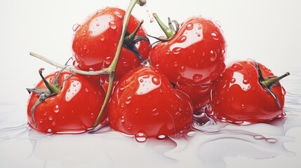 cherry tomatoes on a white background