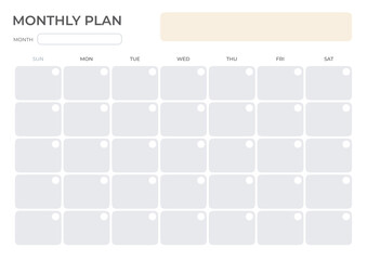 Minimalist planner pages templates. Organizer page, diary and daily control book. Life planners, monthly, weekly and days organizers or office schedule list. Graphic organization paper vector. jpg