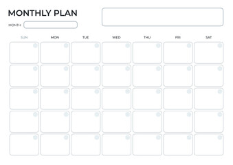 Minimalist planner pages templates. Organizer page, diary and daily control book. Life planners, monthly, weekly and days organizers or office schedule list. Graphic organization paper vector. jpg