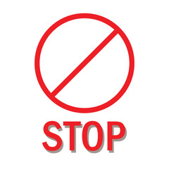 Simple red stop symbol Vector illustration EPS10