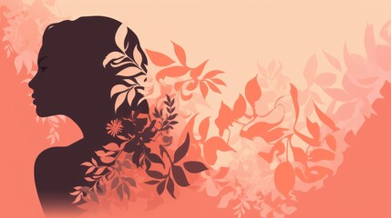 silhouette of a girl with flowers