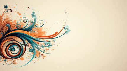 abstract background in swirls and flourishes style decoration, stylized floral decorations style with space for text