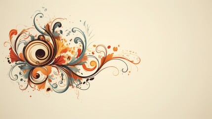 abstract beige background in swirls and flourishes, stylized floral decorations style with space for text
