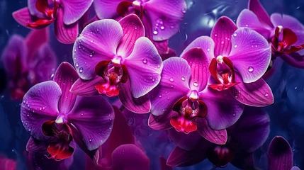 Fotobehang Abstract Magenta Orchid Texture, Flowers Pattern with Focus on Vibrant Petal Details. Orchid Pattern Background © Immersive Dimension