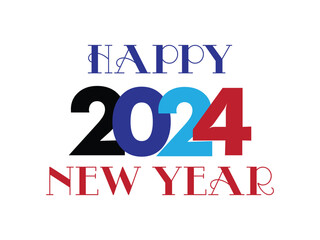 happy new year 2024 letter logo vector template