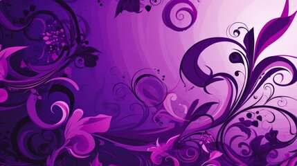 purple floral background in swirls and flourishesstyle art with space for you text and graphics