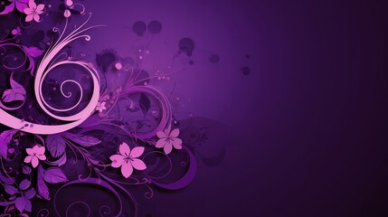 purple floral background in swirls and flourishesstyle art with space for you text and graphics