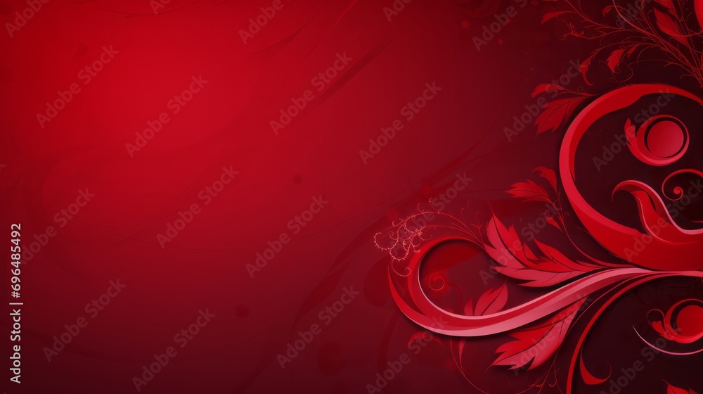 Aufkleber ruby floral abstract background in swirls and flourishesstyle art with space for you text and graphi