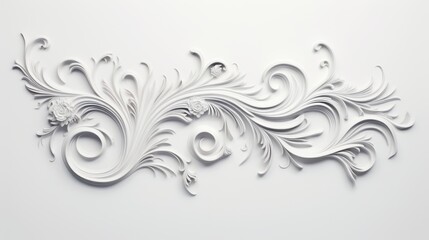 Fototapeta premium abstract floral white background illustration in swirls and flourishes style with space for your text and graphics