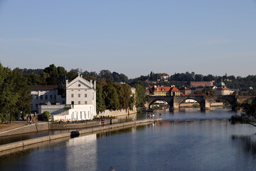 Fototapeta na wymiar View of the Vltava River in Prague