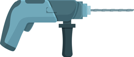 Finishing electric hammer icon cartoon vector. Machine tool. Fix design