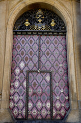 View of one of the many beautiful doors in Prague